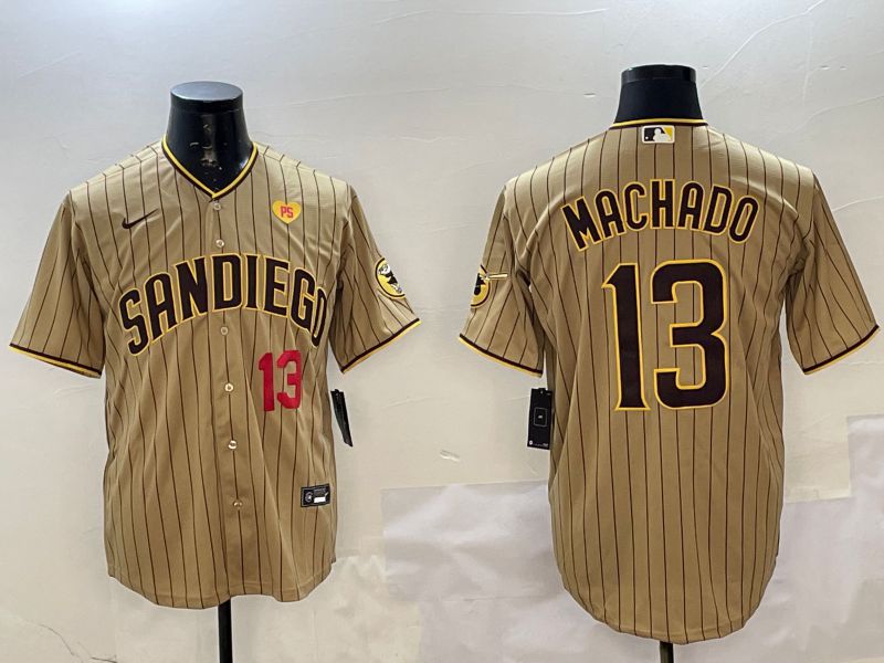 Men San Diego Padres #13 Machado Brown Stripe Game 2025 Nike MLB Jersey style 6->san diego padres->MLB Jersey